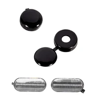 50pcs screw cap cup washer hinged cover black with 2pcs amber led fender side marker turn signal lights