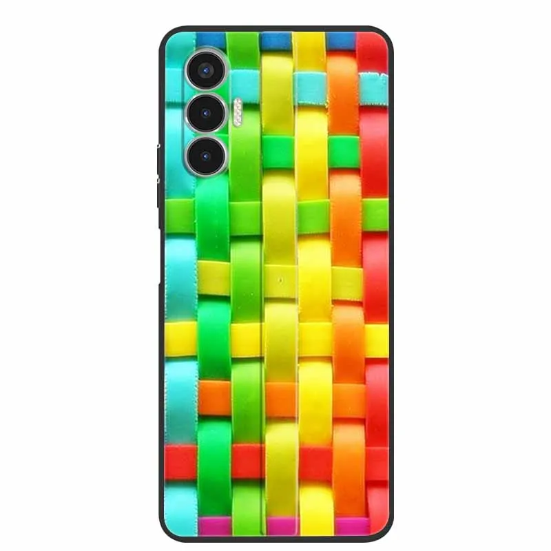 Чехол для Tecno Pova 3 черный бампер мягкий силиконовый чехол из ТПУ POVA защитные чехлы