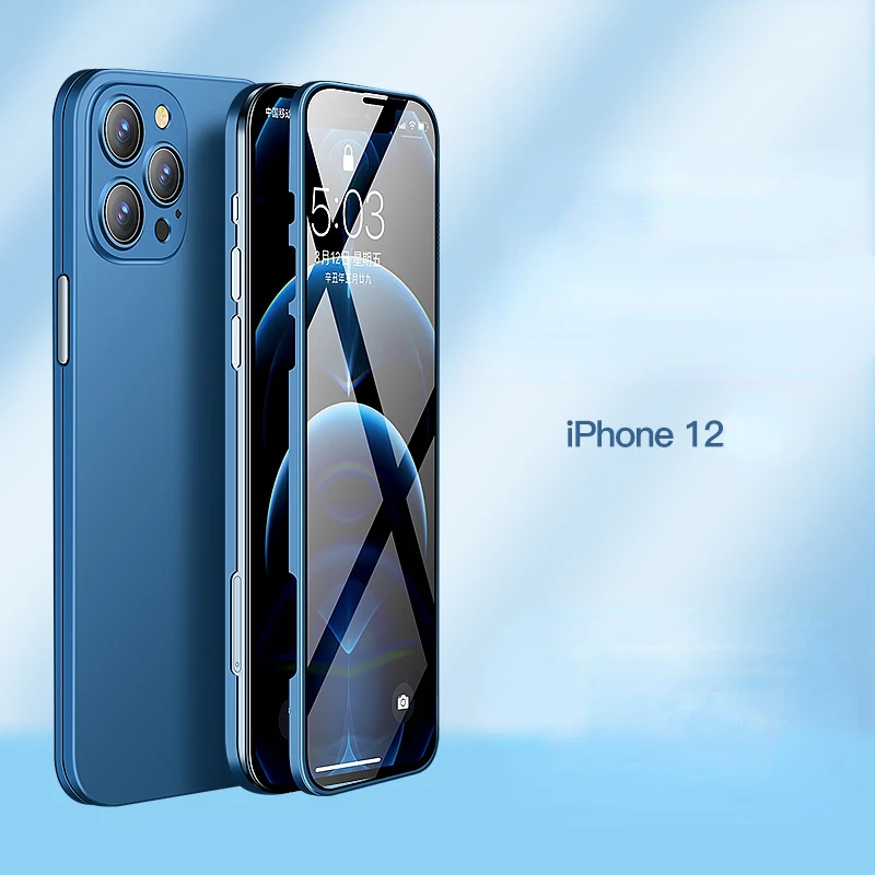 

For iPhone 14 13 12 11 Pro Max XR XS X Plus SE Mini Phone Case Protective Sleeve Shell Film integrated 360 degree Full envelope