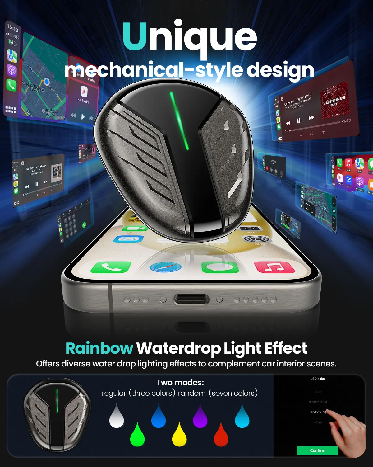 Беспроводной адаптер CarPlay для iPhone IOS Преобразование проводного в беспроводной Plug