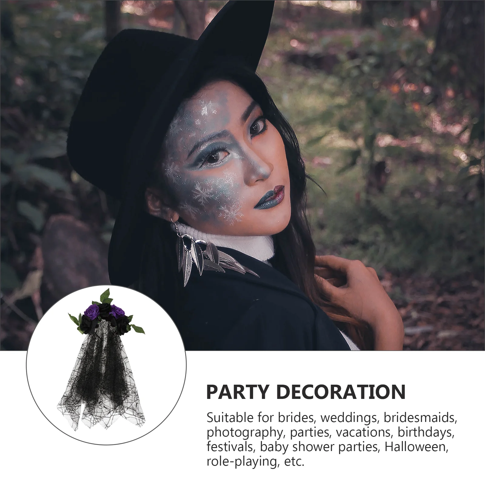 Повязка на голову для париков резинки волос с цветком розы женская вечерние