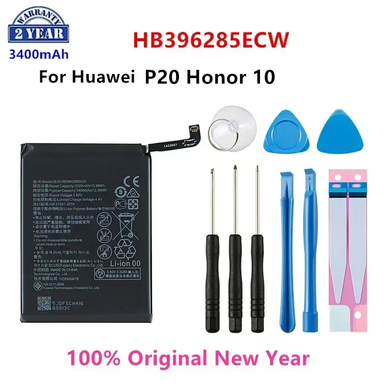 Оригинальный HB 396285 Аккумулятор ECW 3400 мАч для Huawei P20 Honor 10 COL-AL00 COL-AL10 COL-TL00 COL-TL10 COL-L29 +
