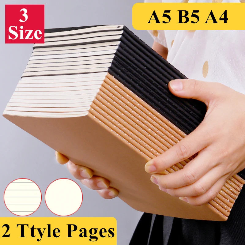 

Composition Notebooks Kraft Black Card Journal School&Office daily writing lined blank paper 76 pages Students diary homework