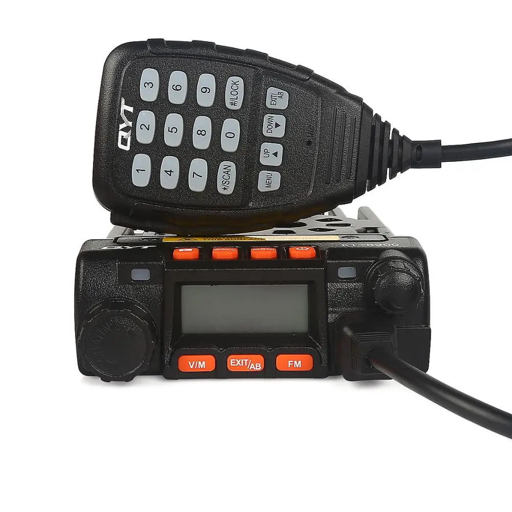 QYT KT8900 Mobile Radio Dual Band Transceiver 25W Max UHF VHF Mini Car Intercom Keyboard PTT Microphone Wireless Communication
