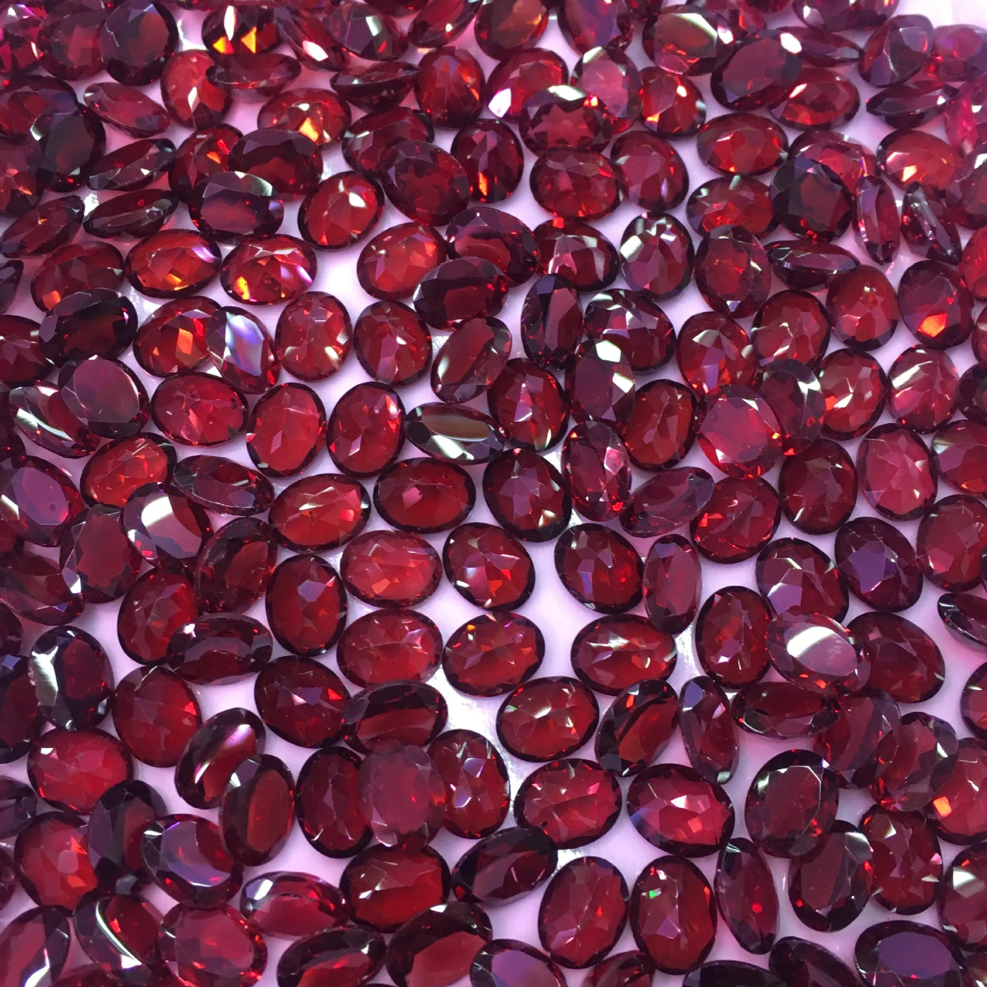 Оптовая продажа 10 шт. бусины из натурального граната 7x9 мм граненые овалы