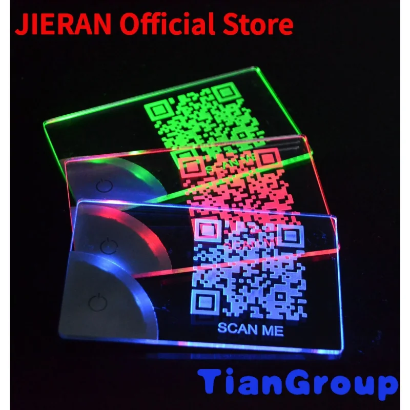 

LINLI New Laser Engraved LED Business Card Light Custom Design Acrylic Luminescence Visiting Card