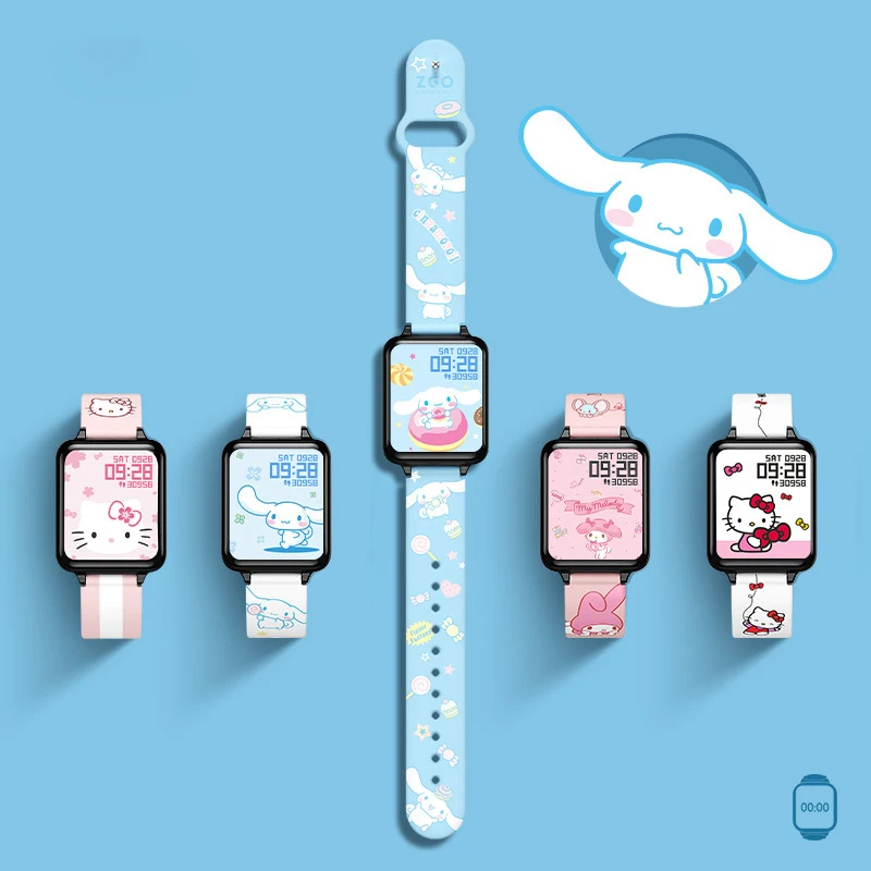 

Sanrio Mymelody Cinnamoroll Kawaii Детские Смарт-часы для мужчин и женщин водонепроницаемый пульсометр Bluetooth спортивный браслет