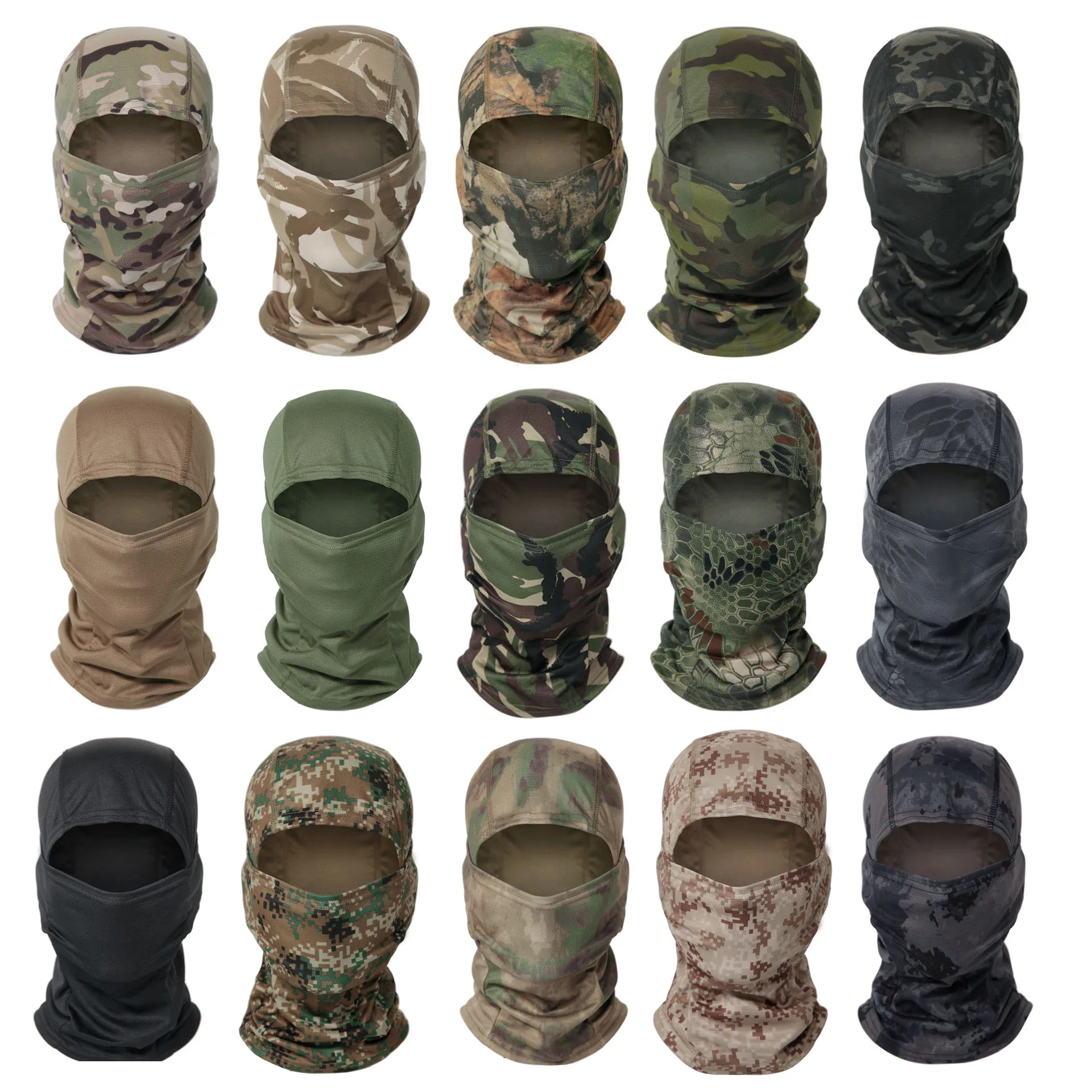 

Full Face Mask Skiing Cp Cycling Hunting Head Neck Cover Helmet Liner Cap Military Men Scarf Tactical Camouflage Balaclava Hat