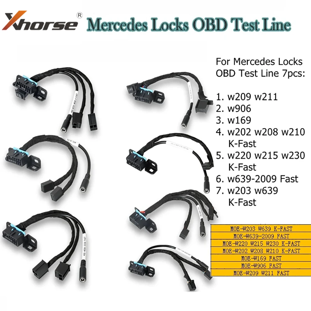 

Оригинальные 7 шт. кабели тестовой линии для Benz All EZS W209/W211/W906/W169/W208/W202/W210/W639 для Mercedes замков OBD EIS ELV Test Line