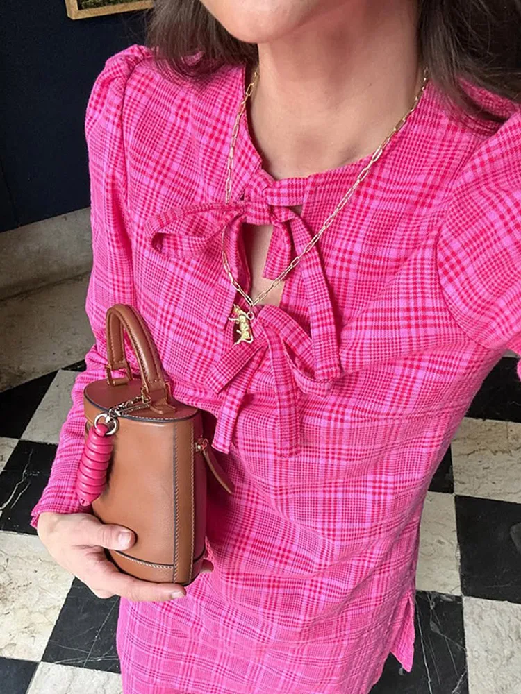 2025 женские элегантные клетчатые комплекты с широкими брюками и оборками модные