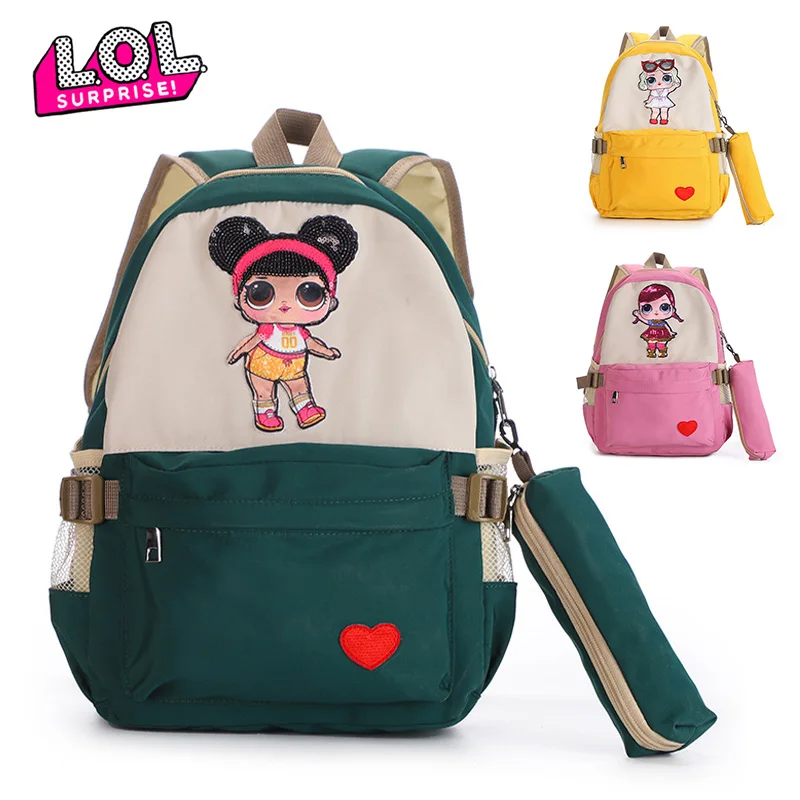 

LOL Surprise Doll Cartoon Kids Backpacks Lol Dolls Princess Pink Primary School Students' Schoolbag School Supplies for Girls