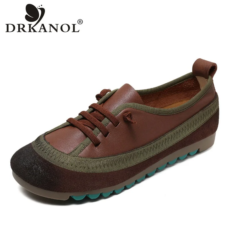 Лоферы женские ручной работы из натуральной кожи на плоской подошве в