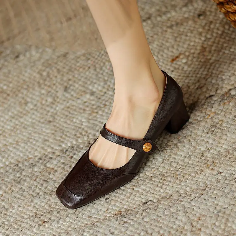 Элегантные женские туфли-лодочки Krazing Pot из овечьей кожи на толстом каблуке