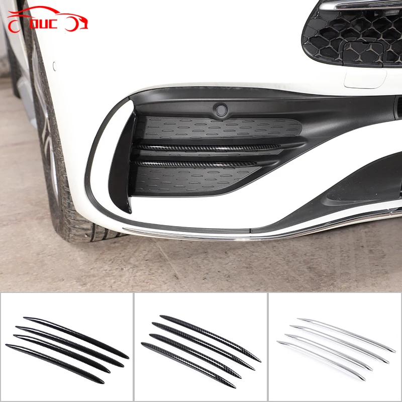 

For Mercedes-Benz C-Class W206 2022 ABS Carbon Fiber/Black Car Styling Accessories Front Fog Lamp Strips Trim Cover Sticker