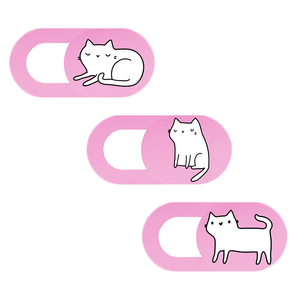 

3pcs Webcam Cover Cat Pattern Creative Adorable Computer Camera Cover Camera Slide Blocker