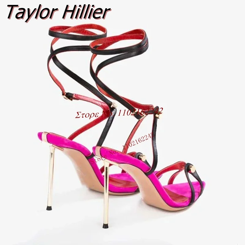 

Женские босоножки с открытым носком, туфли с заклепками на высоком каблуке, с острым носком и металлическим каблуком, универсальные модельные туфли, лето 2023