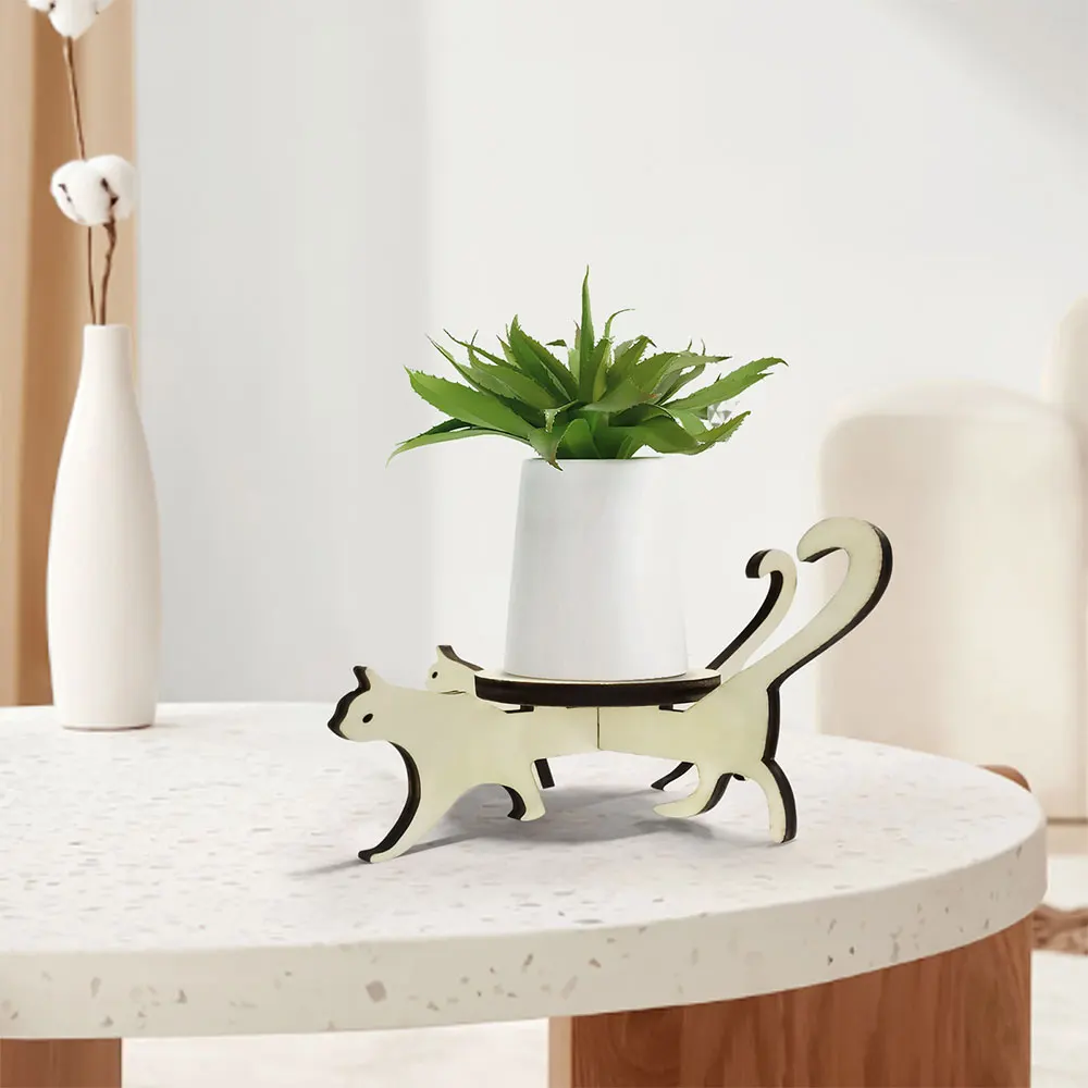 Деревянная подставка для кошек цветов планшетов сочных стеллаж украшения