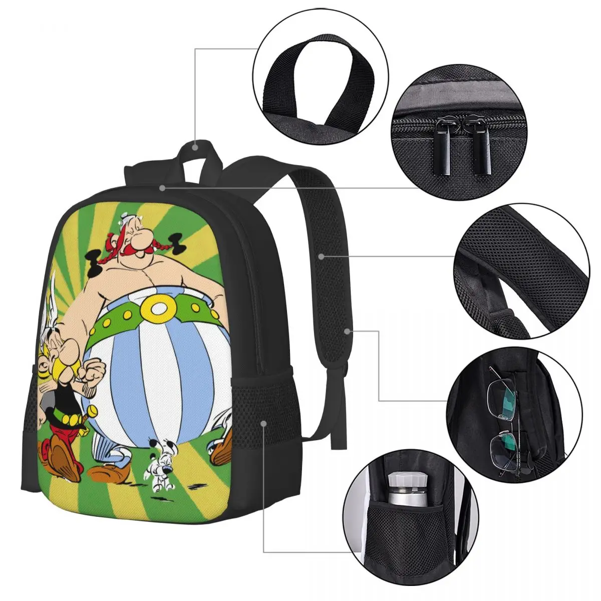 Asterix And Obelix Backpack for Girls Boys Travel RucksackBackpacks for Teenage School Bag enlarge