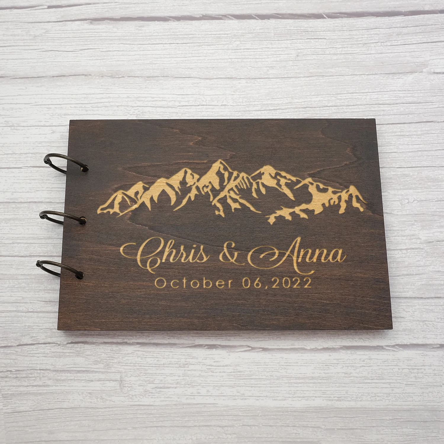 

Personalized Guest Book Custom Wedding Guestbook Engraved Wooden Wedding Guest Book Rustic Wedding Album Wedding Favors