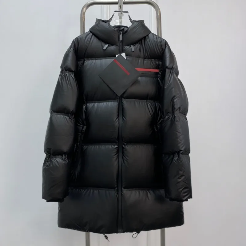 Осенне-зимний мужской и женский длинный пуховик с капюшоном теплое пальто на