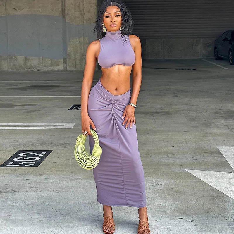 

Streetwear 2023 Autumn Sexy Women Wrinkle Style Design T-shirt Skirt Suit Formal Elegant Clothes Evening Party Dresses Robe Y2k