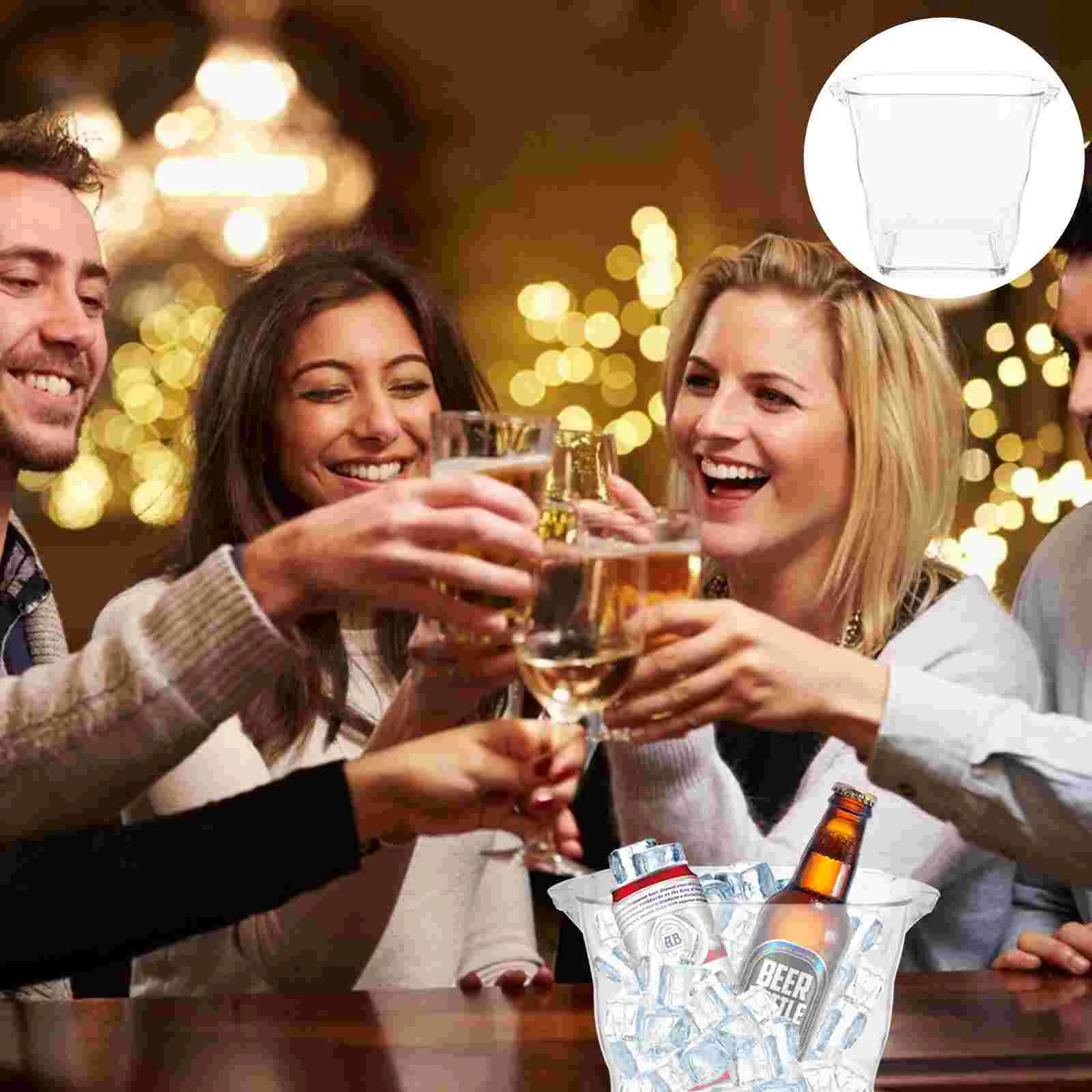 

Acrylic Barrel Practical Beer Storage Bucket Ice Making Stylish Party Can Creative