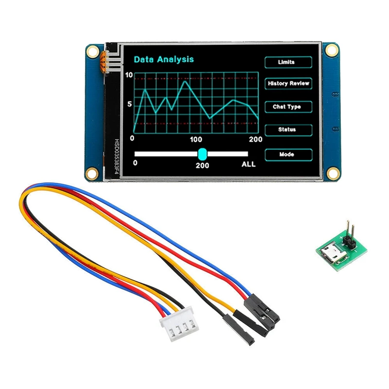 

3,5-дюймовый сенсорный ЖК-экран для Nextion NX4832T035, 3,5-дюймовый интерфейс взаимодействия человека с компьютером, базовый английский модуль HMI