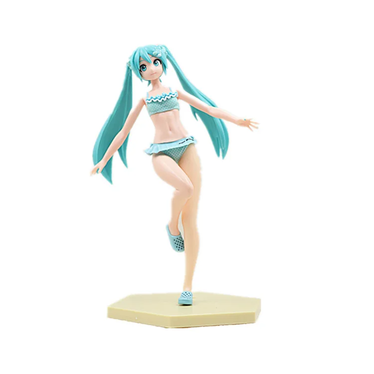 

Instock 24CM Anime Action Figure Miku Kawaii Pvc Model Doll FiguralsBikini Collect ornaments Christmas Toys gifts