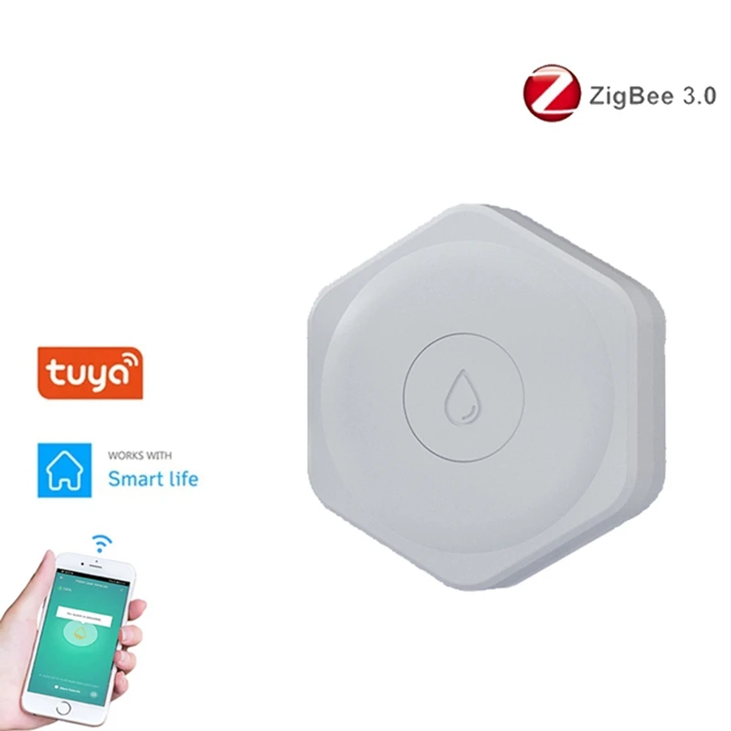 

Tuya Zigbee Water Leakage Sensor Level Detector Protection Against Water Leaks Alarm System Via Smart Life App Control