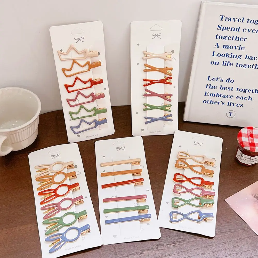 

6 шт./компл. милые красочные заколки для волос с мультяшным рисунком карамельных цветов, заколки для волос