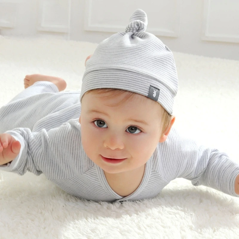 

0-6Month Infant Hat Turban Knotted Hat Beanie Caps Gender Neutral Baby Headwrap