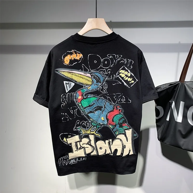 Футболка мужская с коротким рукавом Свободная трикотажная граффити в стиле