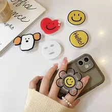 Clear Acrylic Flower Universal Phone Holder Griptok Support For iPhone Samsung Xiaomi Grip Tok Folding Finger Stand Socket