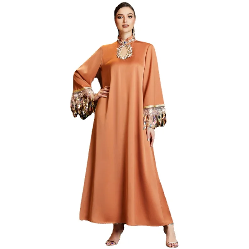

African Dresses For Women 2023 Elegant Muslim Boubou Abayas Robe Dashiki Ankara Diamonds Outfits Evening Gown Kaftan Maxi Dress