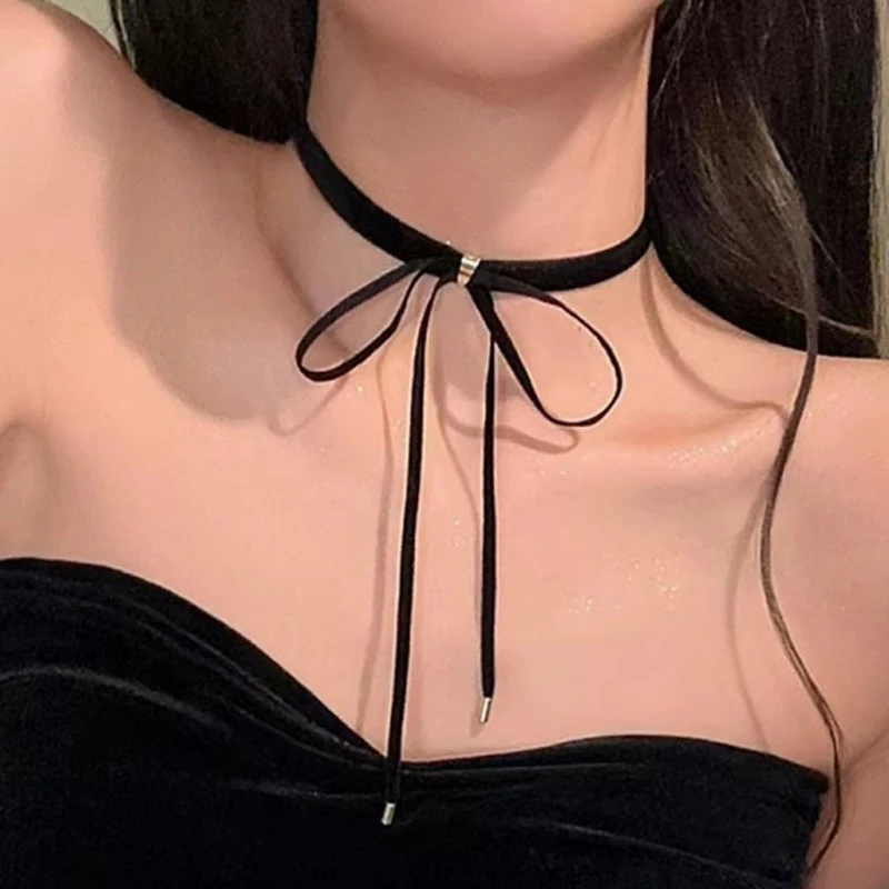 

Y2k Bow Tassel Women's Necklace Fashion 2023 Sweet Romantic Banquet Club Party Collar For Women Fashion Jewelry Accessories New