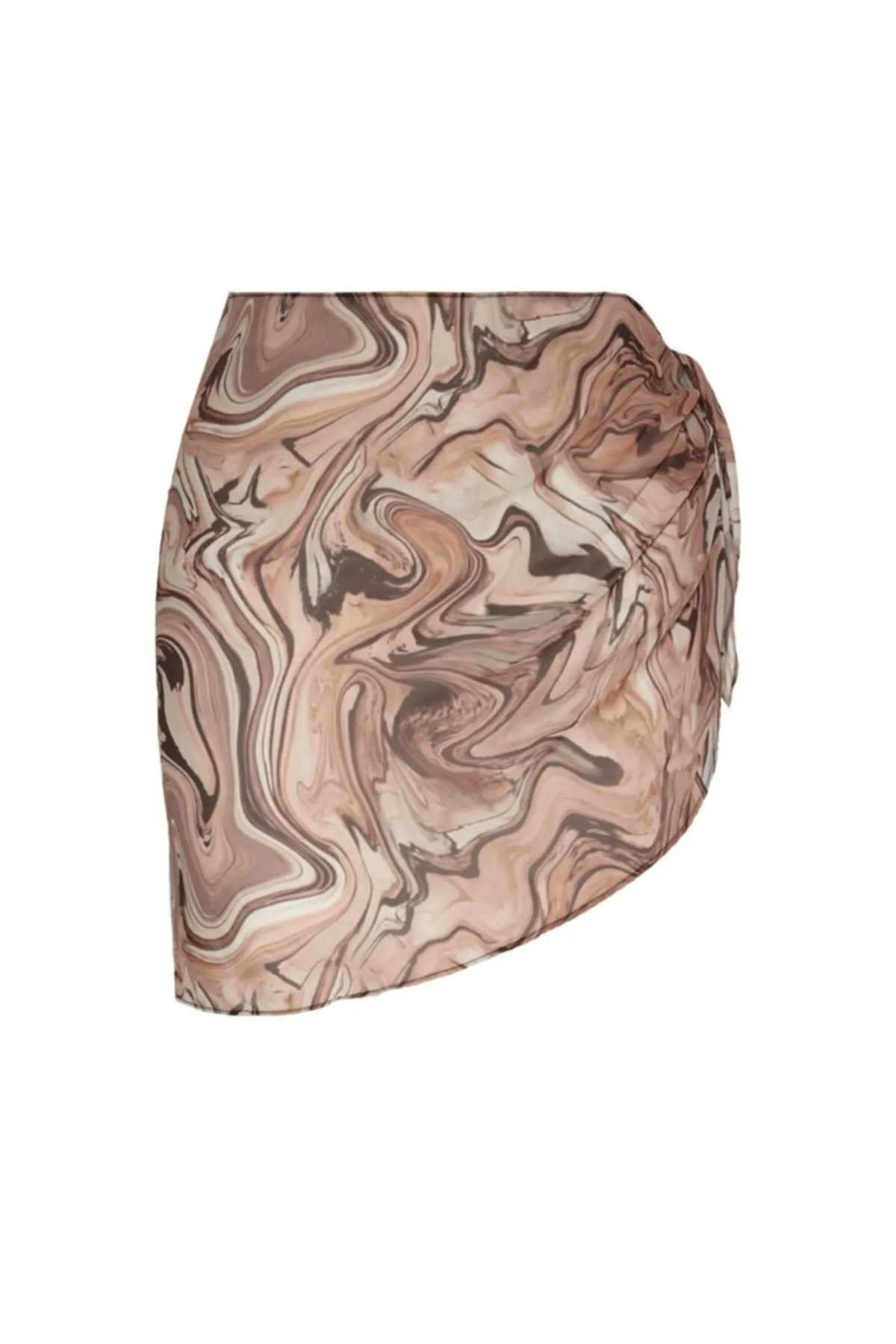 

Women's Pareo Brown Mini Swimwear Cover Up Dress Sexy Tunic Suit Beachwear Female Beach Bikini Cover Loose Mini Dress