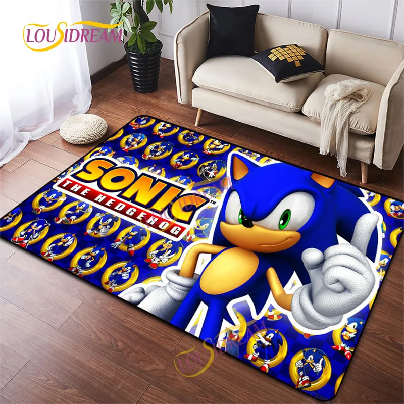 

Sonic game rugs home decorate living room cartoon Plush pad for children's play bathroom kitchen door mat multifunctional carpet