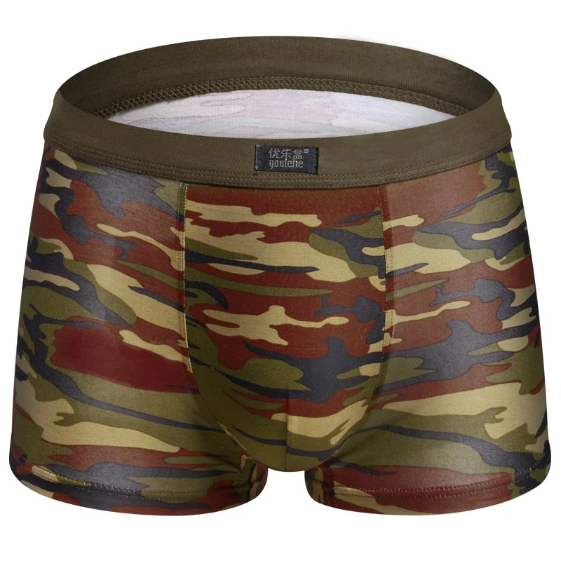 

Man Camouflage Print Modal Soft Underwear Sexy Breathable High Elasticity Fashion Personality Male Boxers U Pouch Bag Underpants
