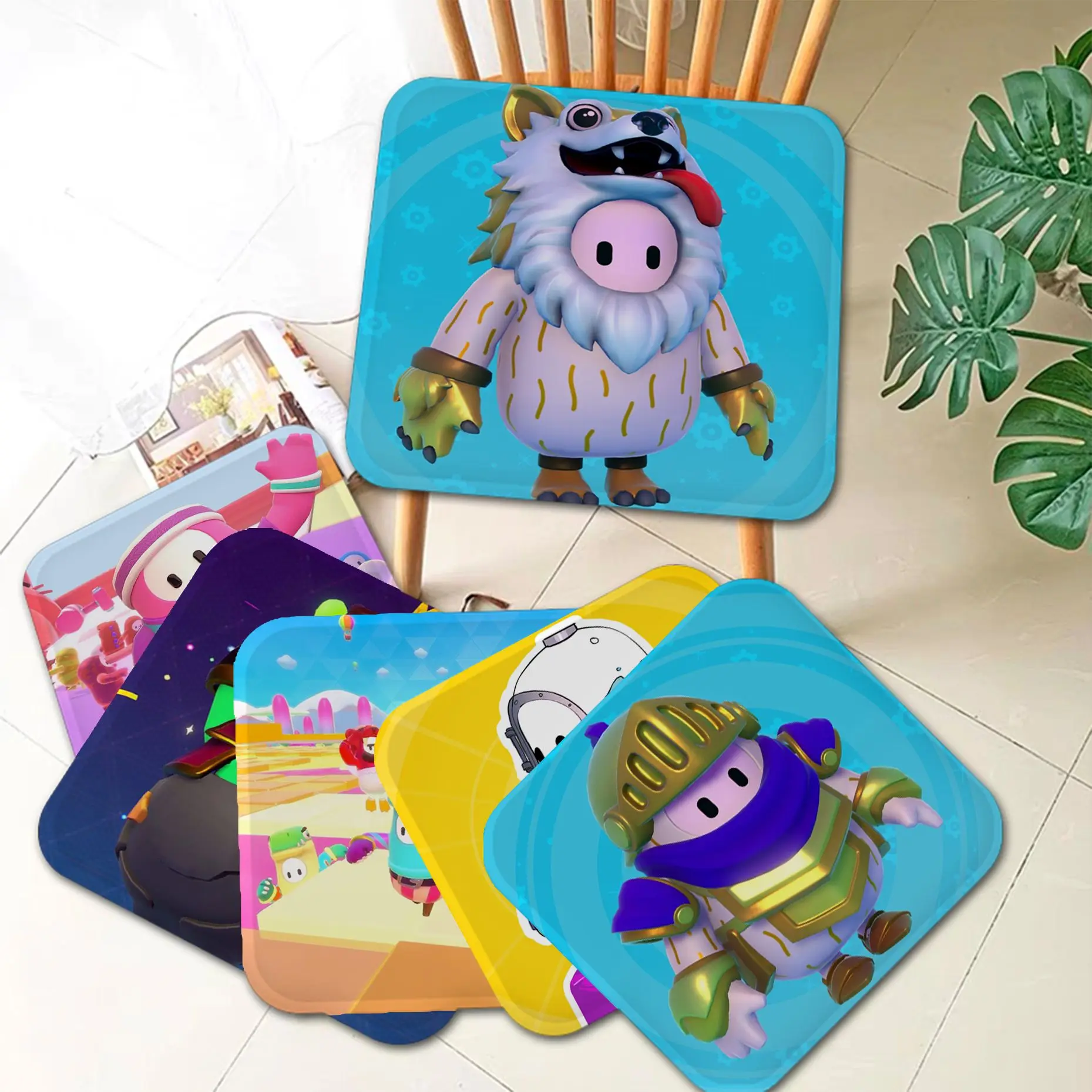 

Top Game Cartoon People Square Stool Pad Patio Home Kitchen Office Chair Seat Cushion Pads Sofa Seat 40x40cm Cushion Pads