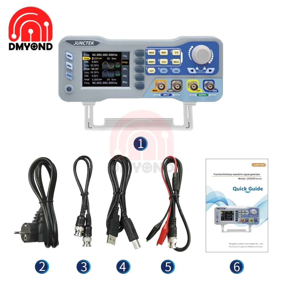 

JDS8060 8080 CNC DDS Function Arbitrary Waveform Generator Dual Channel Signal Source 275MS/s 14bits Frequency Meter 60Mhz 80Mhz