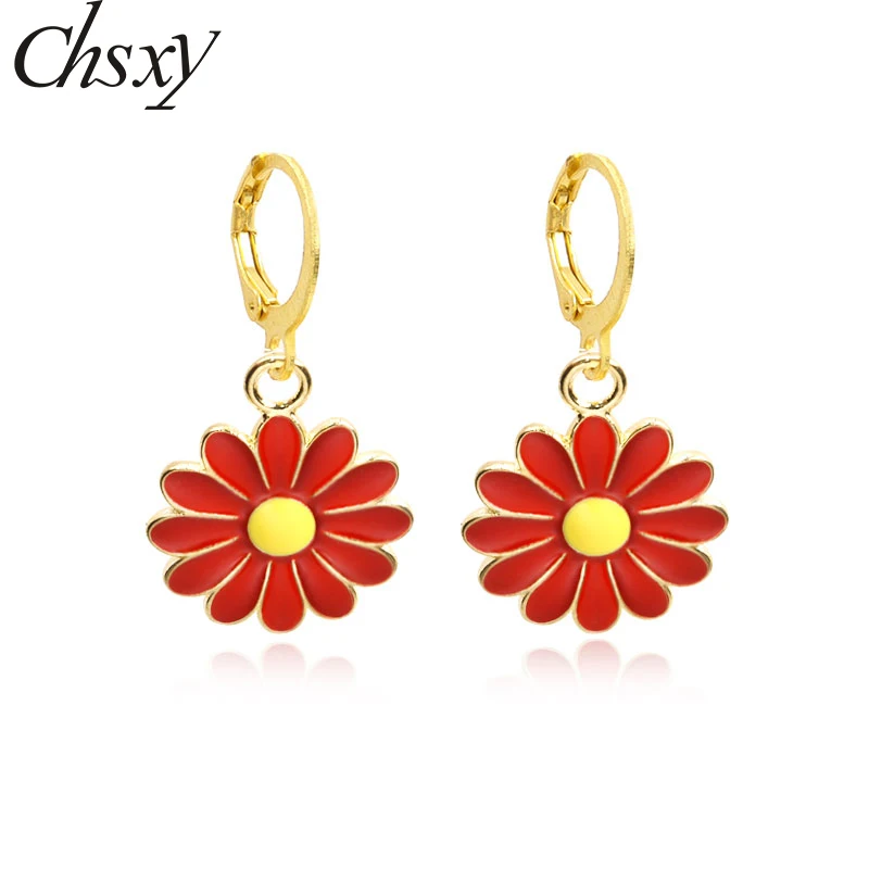 

Cute Flower Dangle Earrings for Girl Zinc Alloy Enamel Charms Pendant Drop Earrings Holiday Summer Beach Jewelry Gifts Wholesale