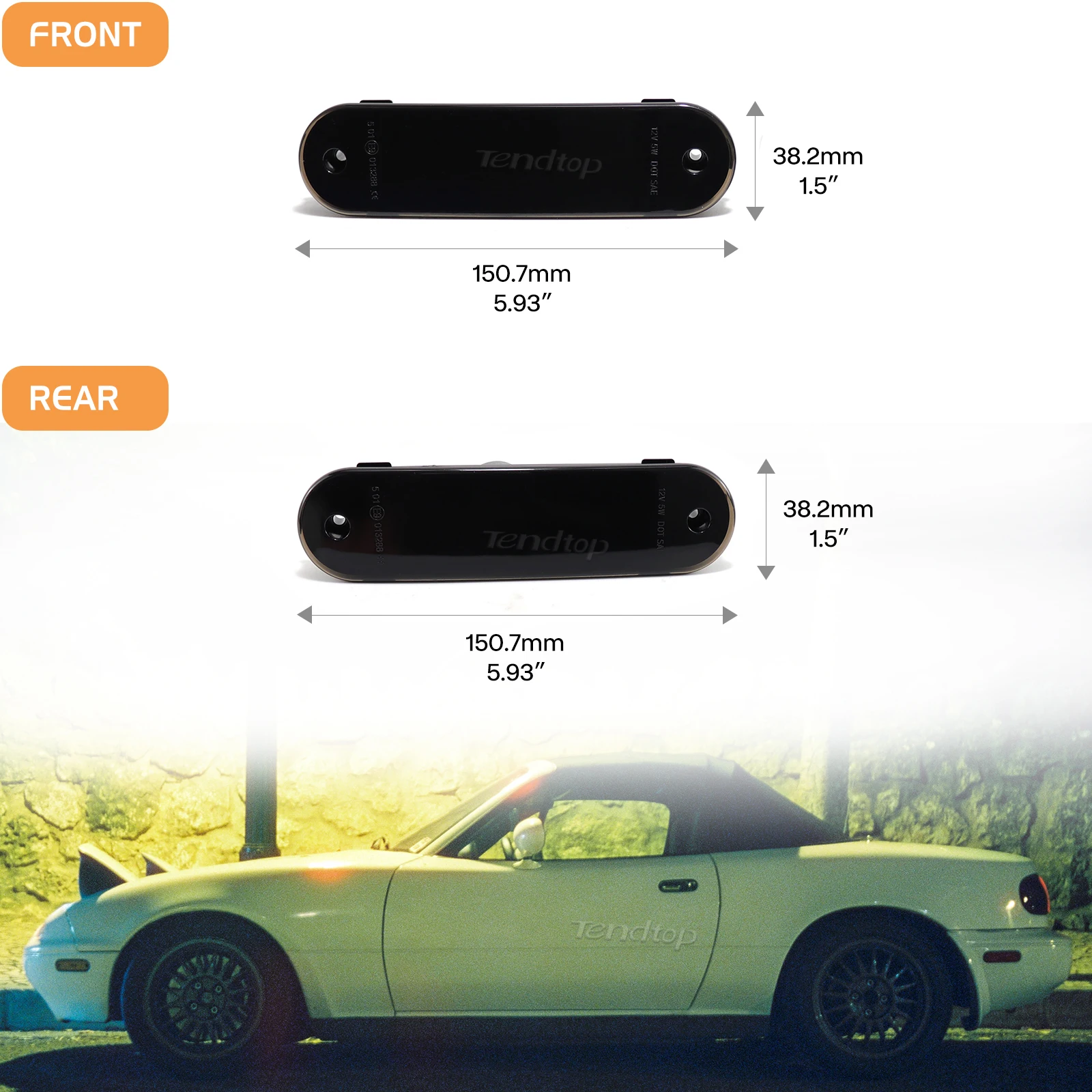 4 шт. дымчатые линзы янтарного цвета передние красные задние светодиодные