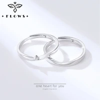 s925 sterling silver couple rings exquisite moissanite finger adjustable ring twinkling wedding jewelry set for women men gifts