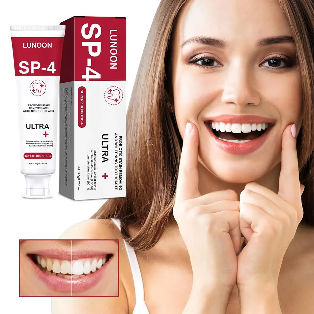 

Probiotic Toothpaste Stain Removing Whitening Toothpaste SP-4 Cavity Prevention Teeth Whitening Paste Toothpaste For Bad Br D6W8