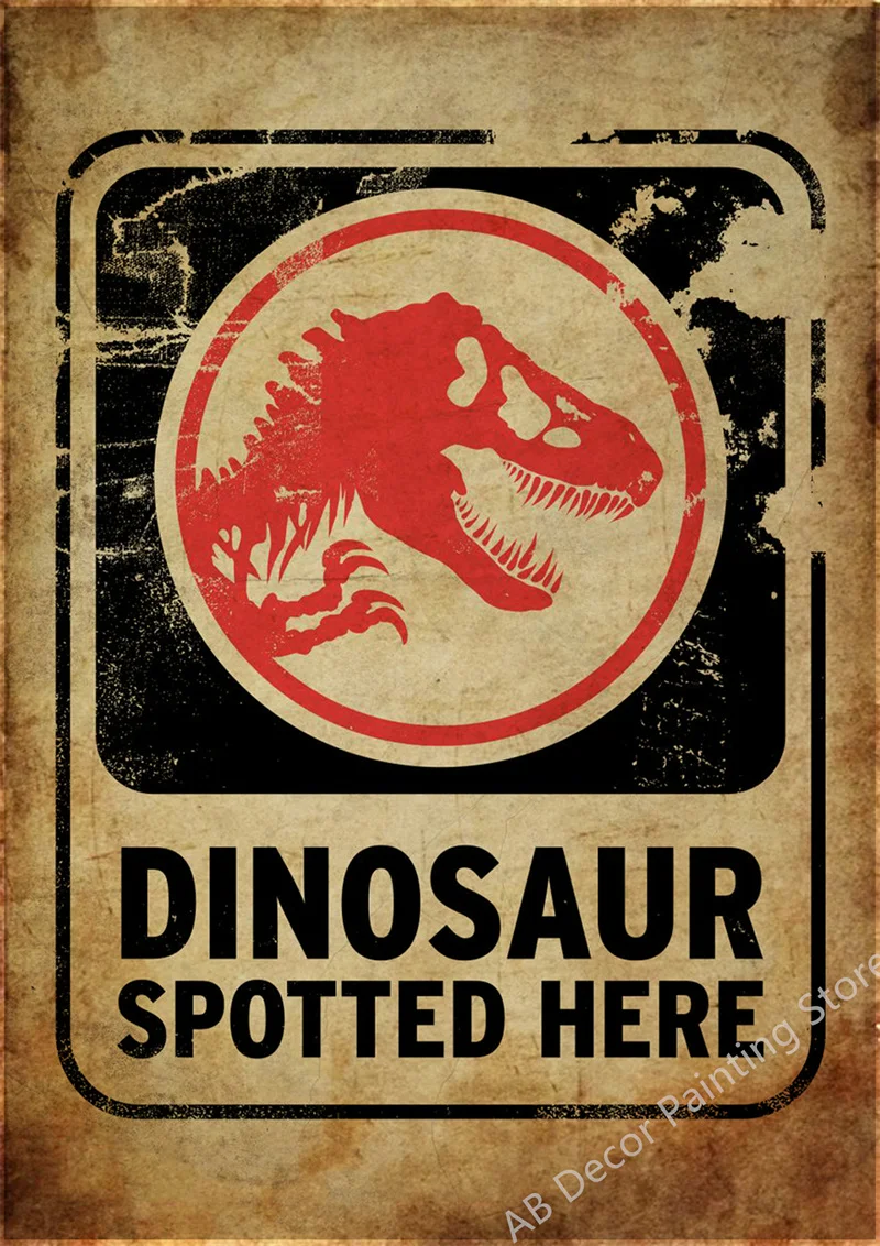 

Ретро постер "Динозавр Spotted Here"