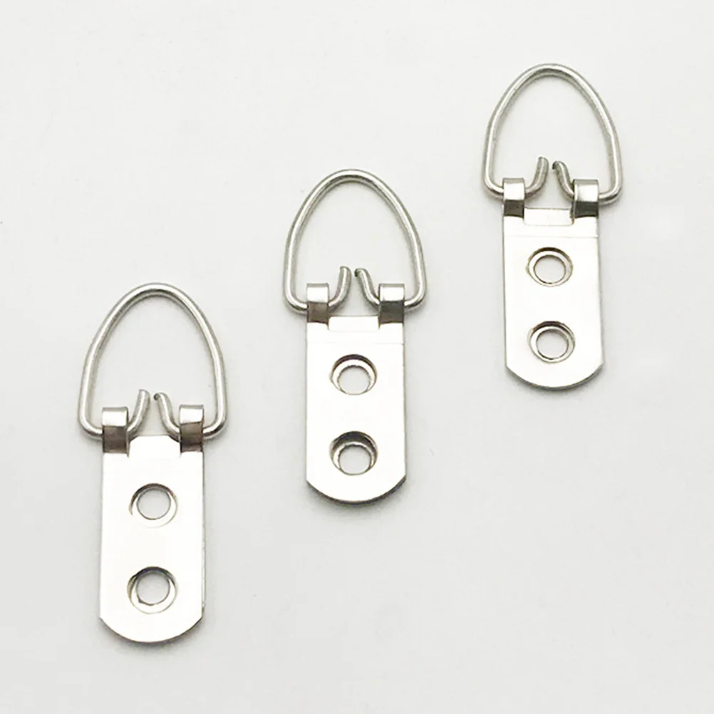 

50 PCS D-ring Shape Dual Hole Hangers Cross Stitch Hanger Hooks for Home Decoration Painting Picture Hanging Hooks Wall Tool