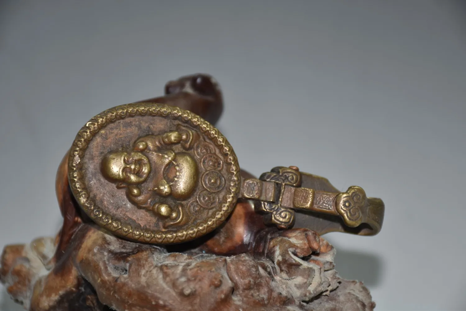 

Exquisite antique pure copper ingot Maitreya Buddha belt buckle pendant