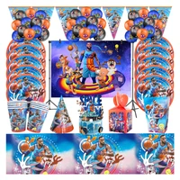 basketball dunk theme space jaming birthday party decoration boys favorite sports disposable tableware napkins cups balloons