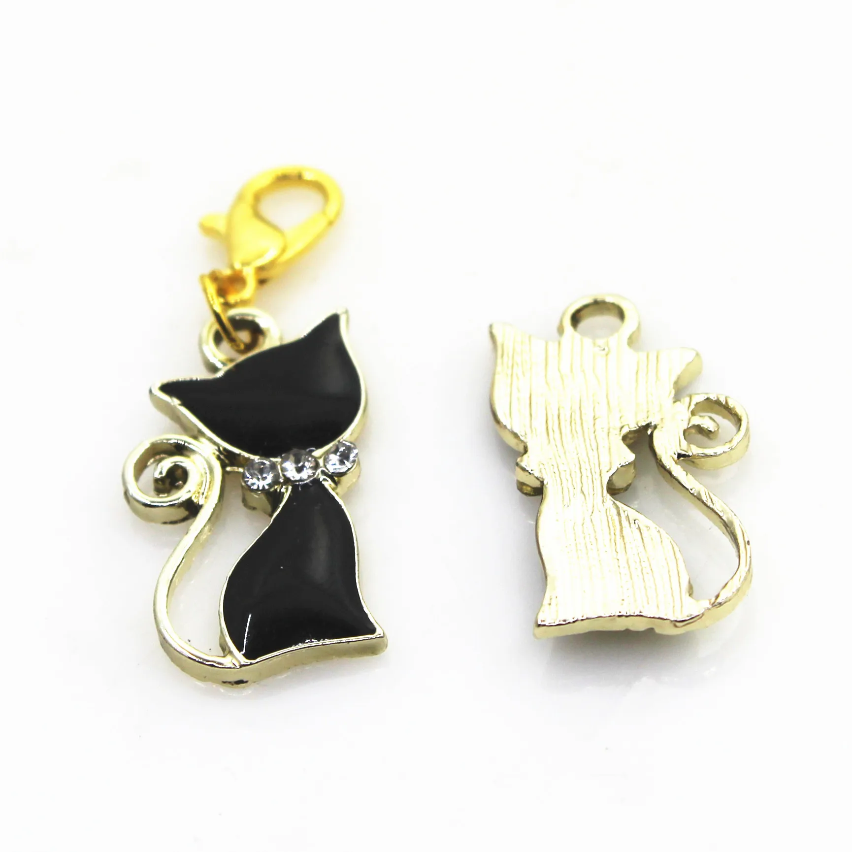 

Hot selling 30pcs DIY gold black white cat floating charms living glass memory floating locket for diy jewelry medical charms