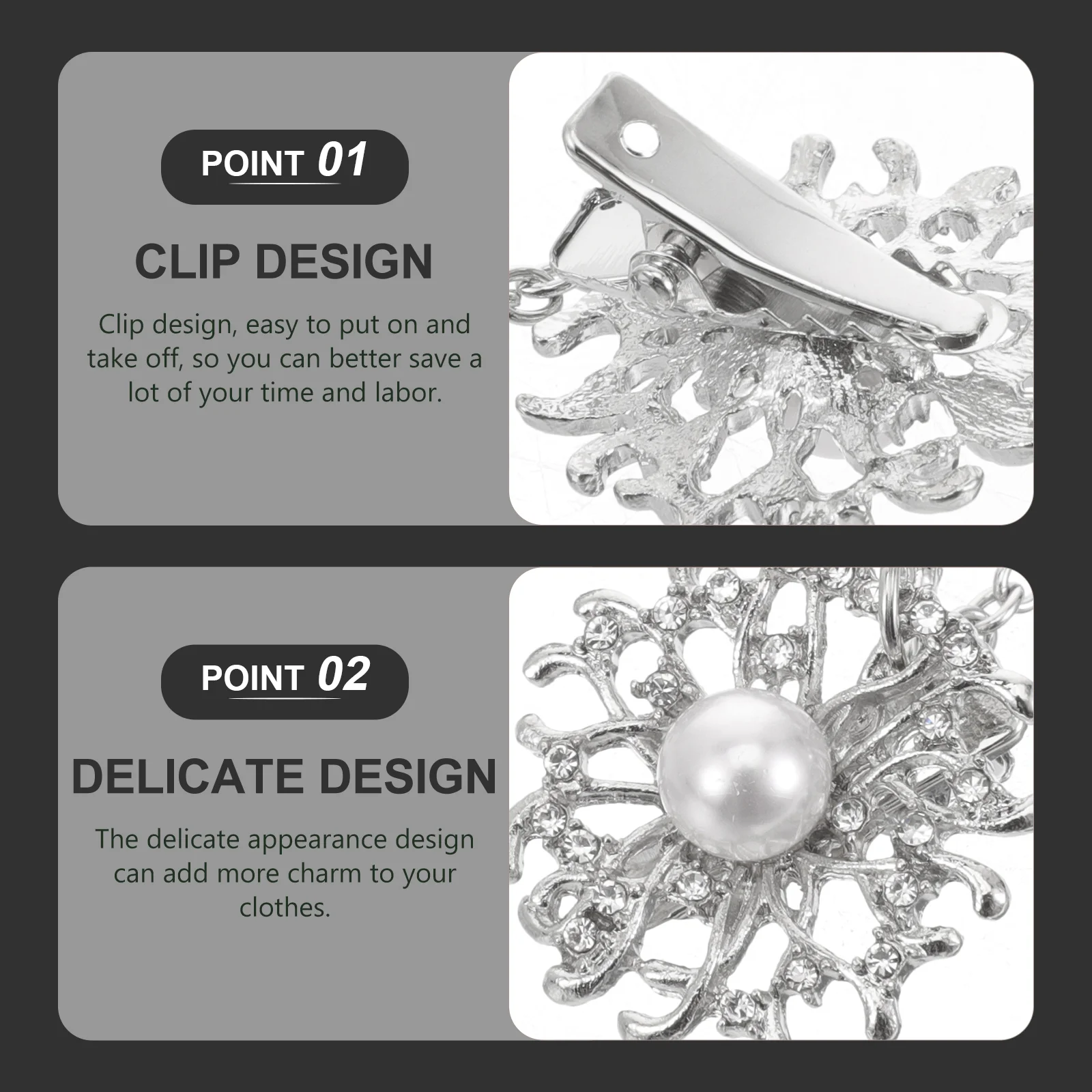 Brooches for Women's Clothing Saree Luxury Woman Free Shipping Chain Sweaters Connection Collar Clips Alloy Pearl